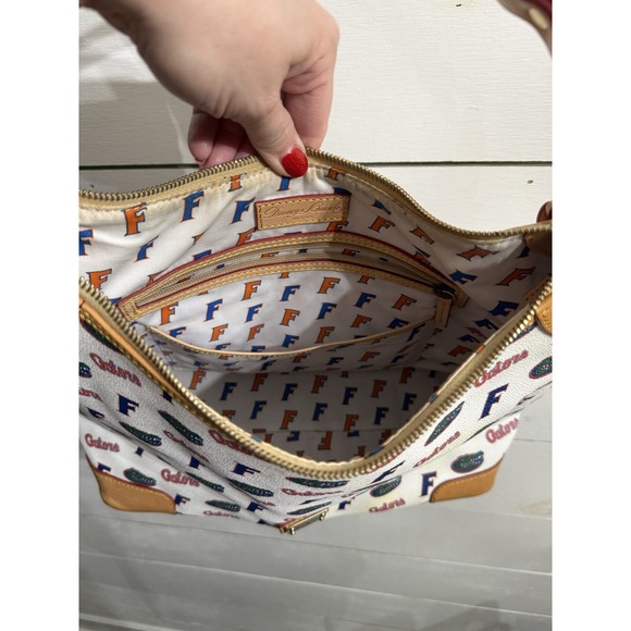 University of Florida Gators Dooney Bourke Pebble Grain Leather Tote Purse White - Picture 8 of 11